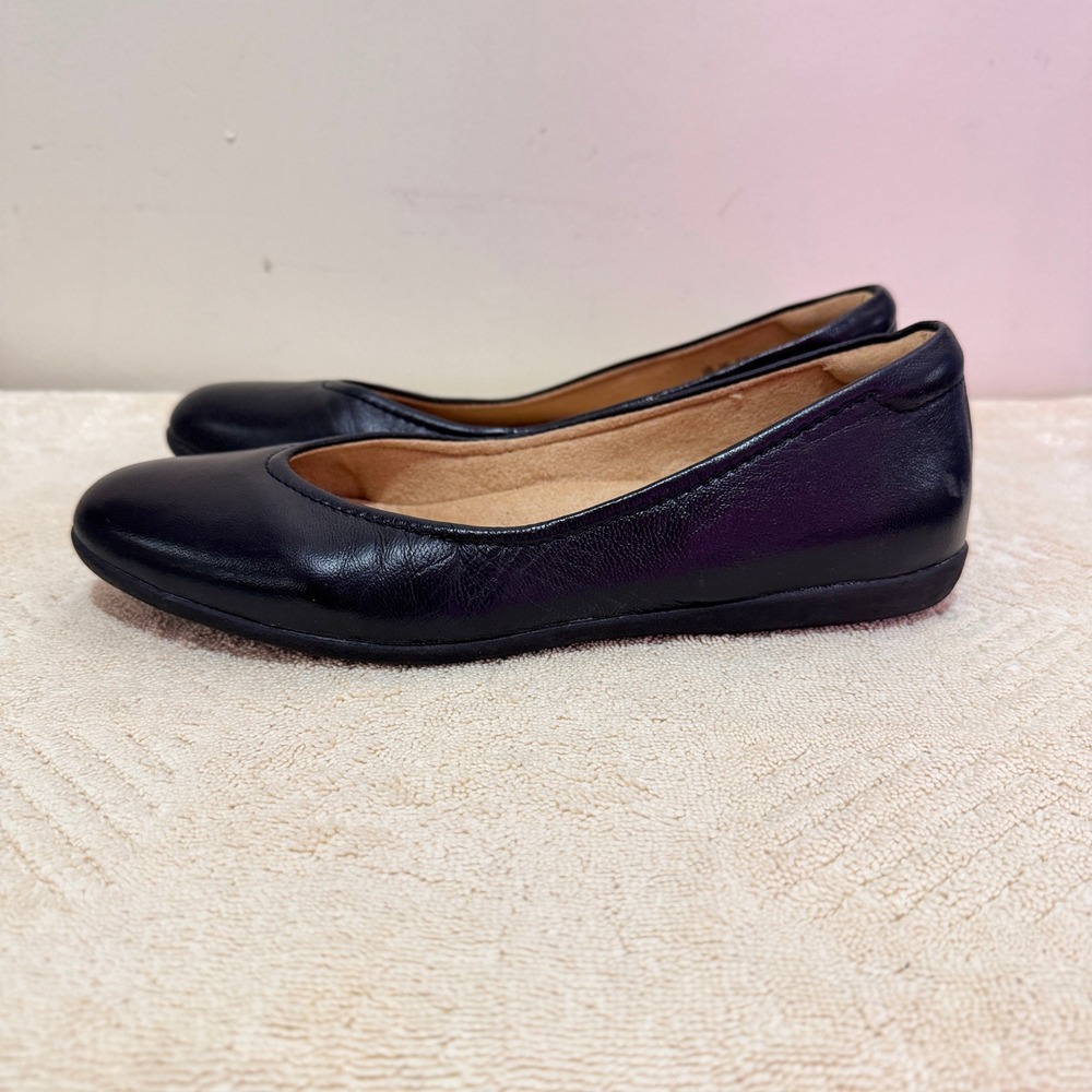 Naturalizer Women Black Leather Ballet Flats Slip On Shoes Size 8 M - Picture 3 of 9